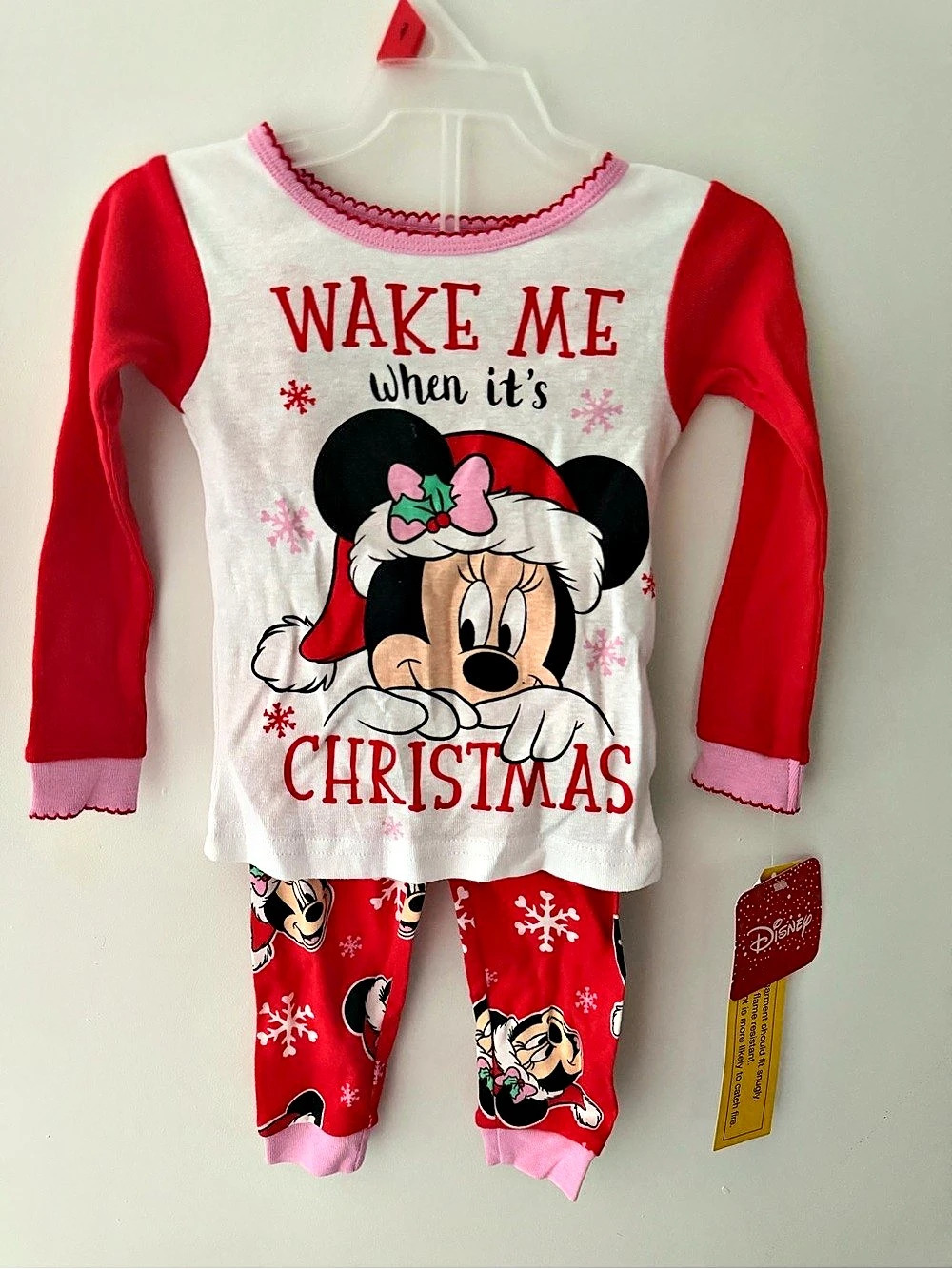 Disney Minnie Mouse Wake Me When It's Christmas Pajama Set Christmas Pajama Set